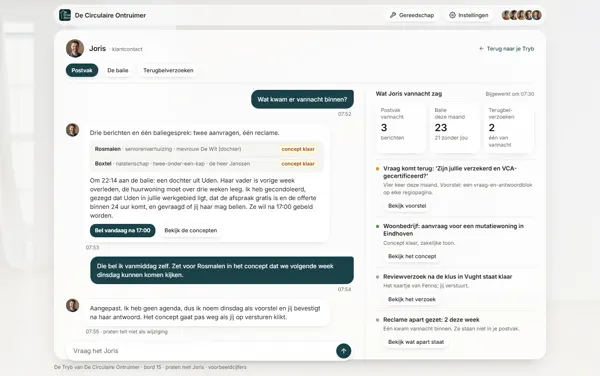 Bord: een gesprek met Joris in de Tryb van De Circulaire Ontruimer